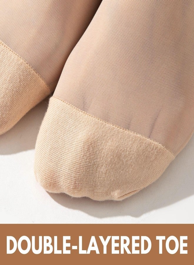 Soxbang Seamless No Show Socks Ultra Thin Liner Socks for Women Lightweight Flat Boat Line Cotton Footies 3/6 Pairs-3Beige(3Packs) - Image 4